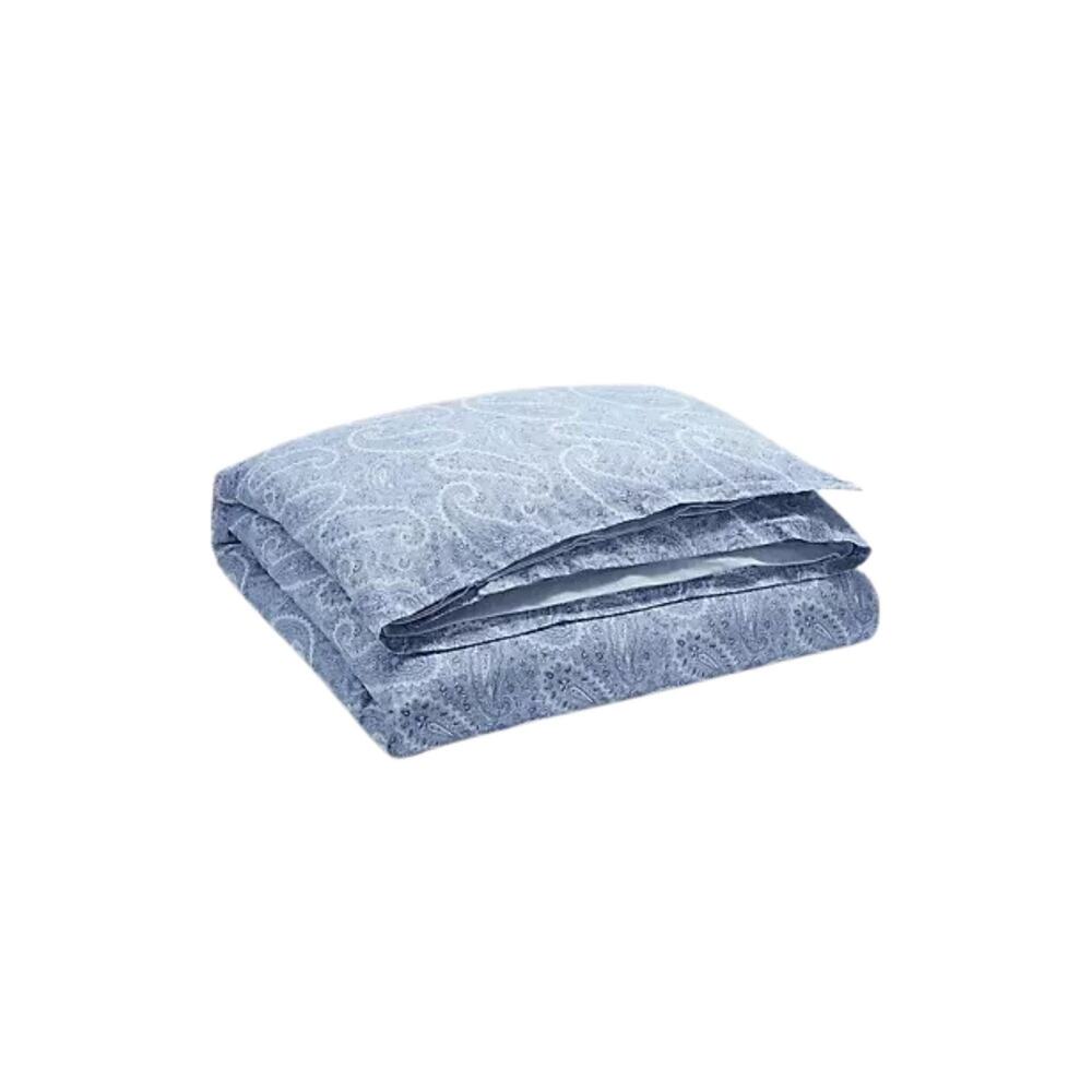 Paisley Duvet Set Lauren Ralph Lauren Flannel Duvet Cover Set Bantry Blue, Queen - Picture 4 of 6